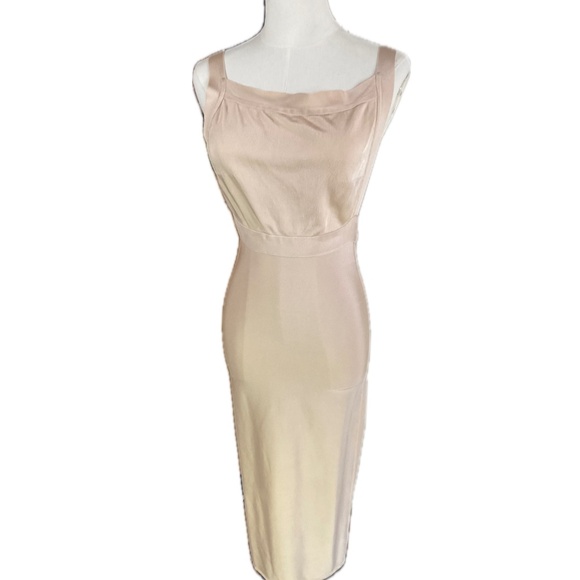 Herve Leger Apron Front Backless Maxi Dress Vintage Archive Pale Blush size S - Picture 1 of 11